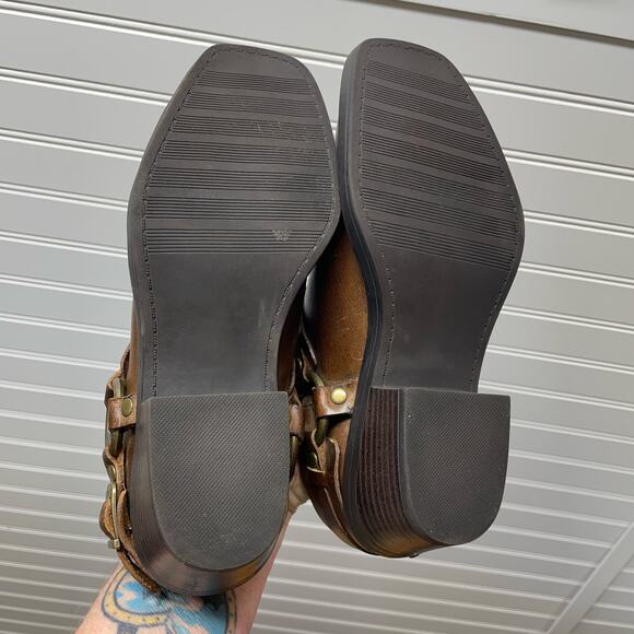 Cabela’s Western Harness Leather Slip On Mules/Clogs Size 6 - Picture 10 of 12